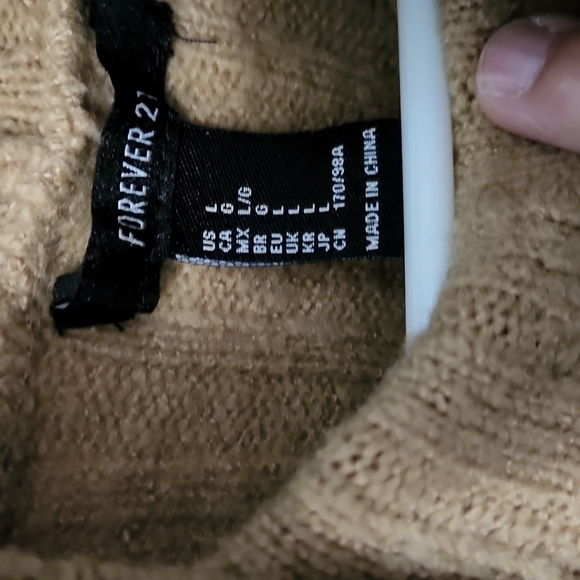 Forever 21, Camel, turtle neck sweater.  Large - Picture 2 of 3
